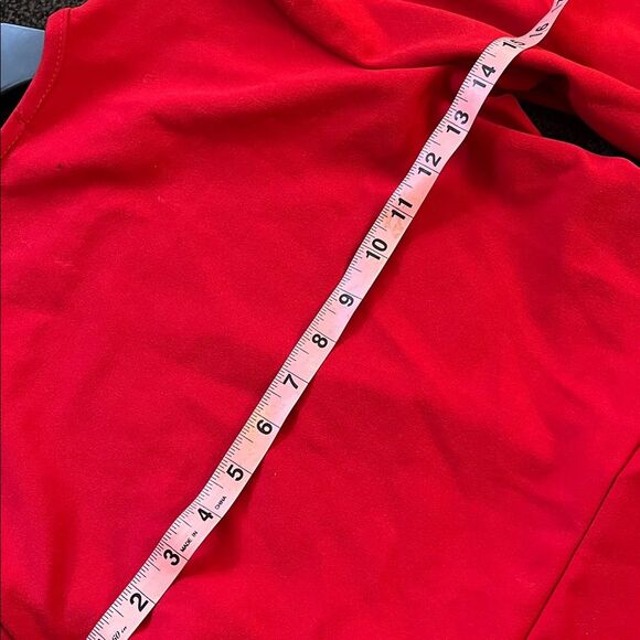 Boohoo Red Wrap Midi Dress | Tie Waist Wide Sleeve | Size 12 - Picture 5 of 5